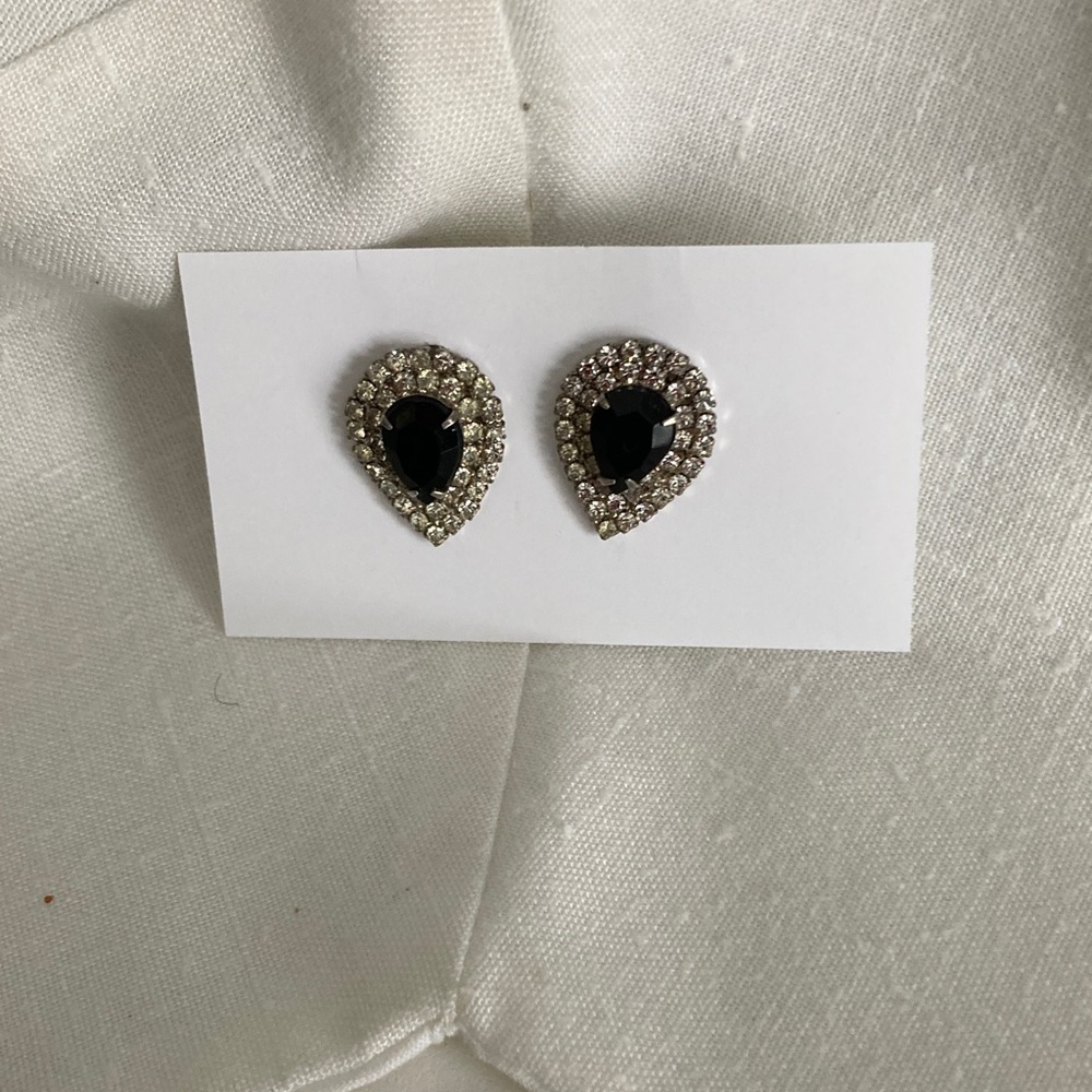 Chic Black and Silver Teardrop Earrings
